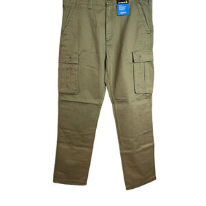 Carhartt Army Green Relaxed Fit Straight Leg Pants / Size-38x34